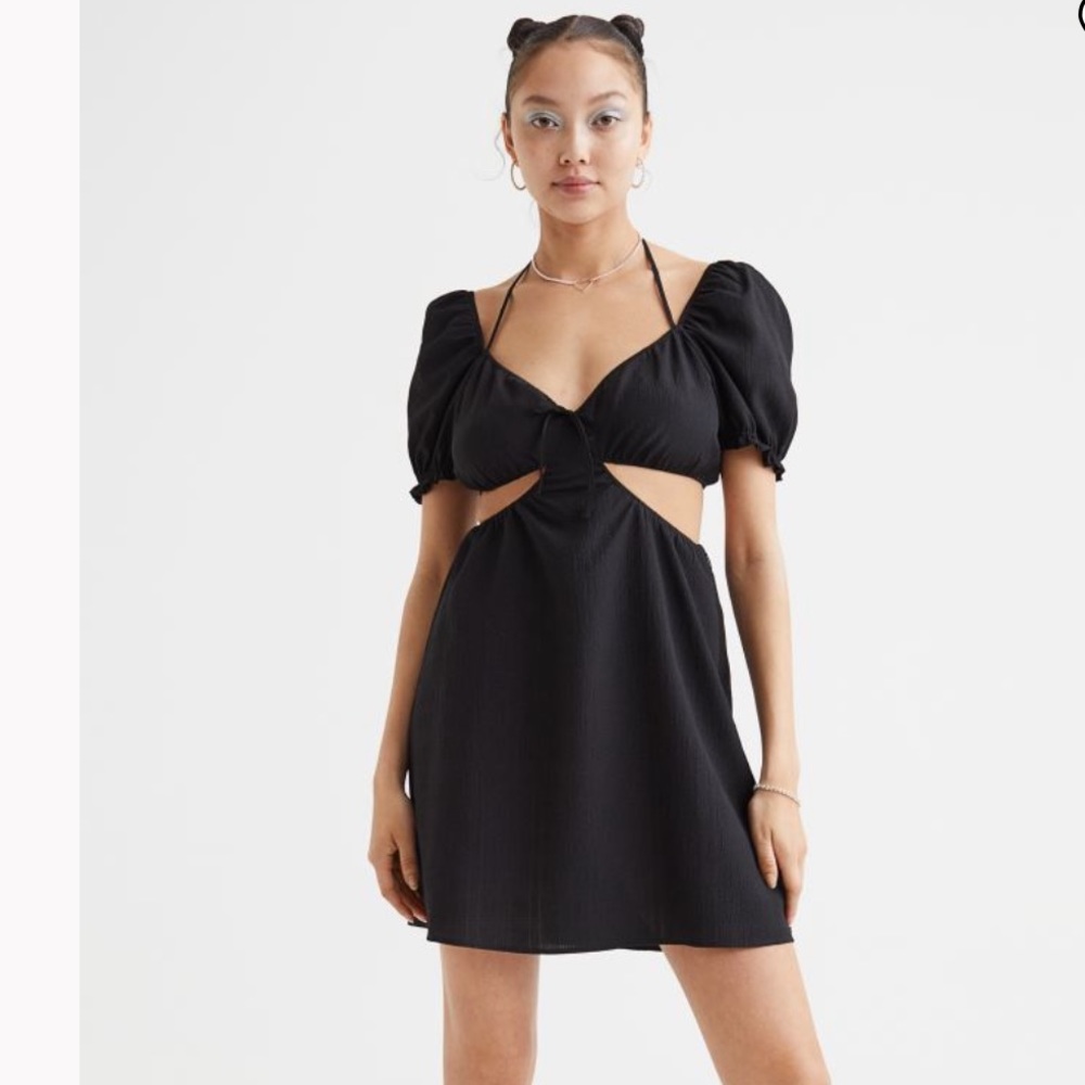 Divided Black Cutout Dress